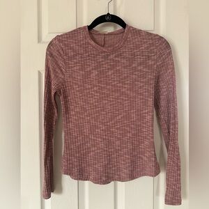Free People Ribbed Long Sleeve Top Size M